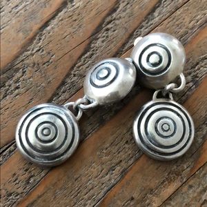 VTG.hand crafted sterling silver clip on earrings.